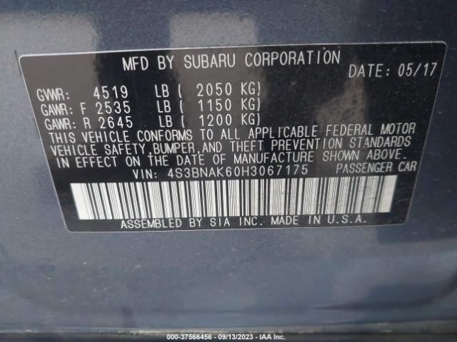 4S3BNAK60H3067175 Subaru Legacy Limited