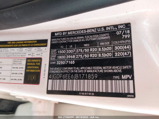 4JGDF6EE6JB171859 Mercedes-Benz Gls Gls 450