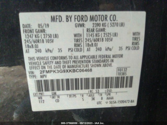 2FMPK3G9XKBC06468 Ford EDGE SE