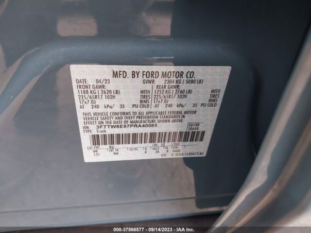 3FTTW8E97PRA40085 Ford Maverick Xl/xlt