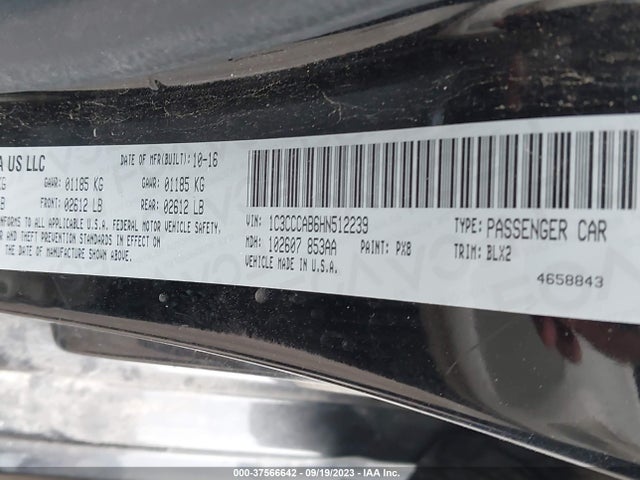 2017 CHRYSLER 200 LIMITED PLATINUM VIN: 1C3CCCAB6HN512239