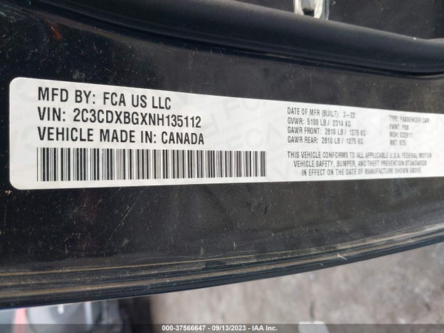 Dodge Charger Sxt 2022 2C3CDXBGXNH135112 Image 9