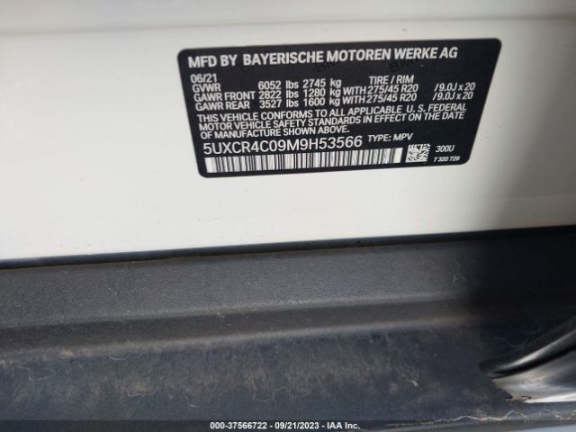 5UXCR4C09M9H53566 BMW X5 Sdrive40i