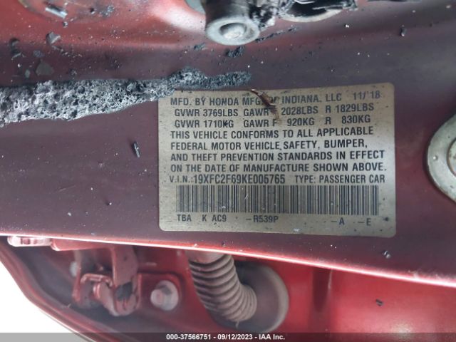 19XFC2F69KE005765 Honda Civic Sedan Lx