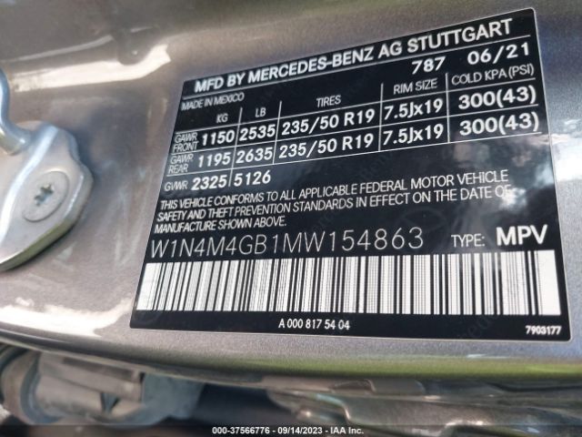 2021 MERCEDES-BENZ GLB W1N4M4GB1MW154863 Photo 8