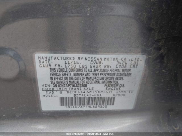 3N1CN7AP7HL829300 Nissan Versa Sedan S Plus