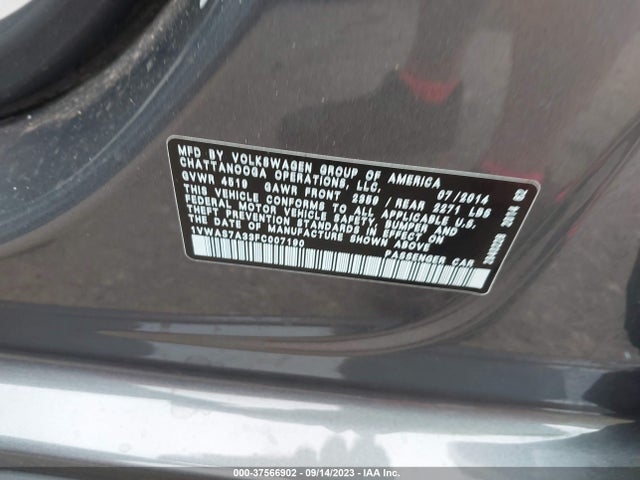1VWAS7A33FC007190 Volkswagen Passat 1.8t Wolfsburg Ed