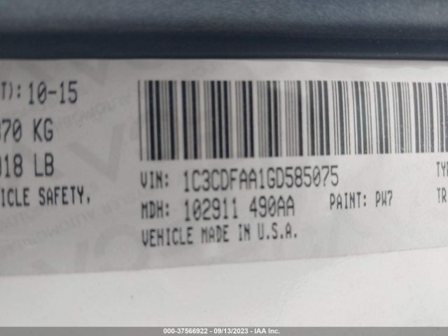 1C3CDFAA1GD585075 Dodge DART SE
