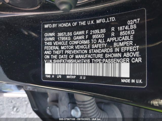 SHHFK7H95HU417416 Honda Civic Sport Touring
