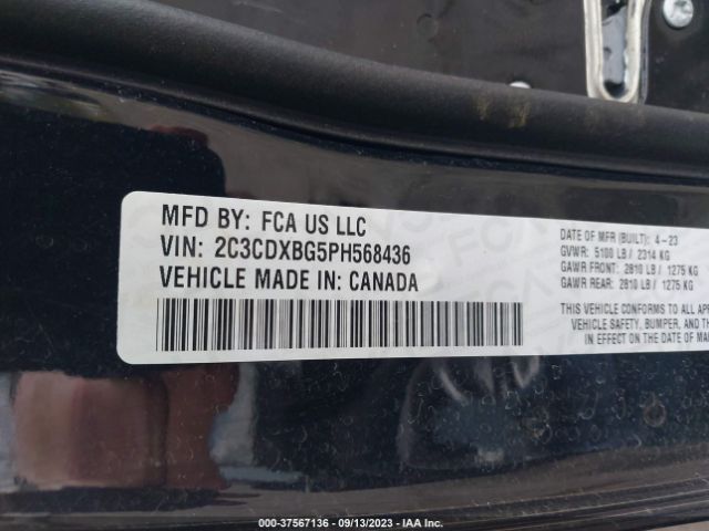 2C3CDXBG5PH568436 Dodge Charger Sxt