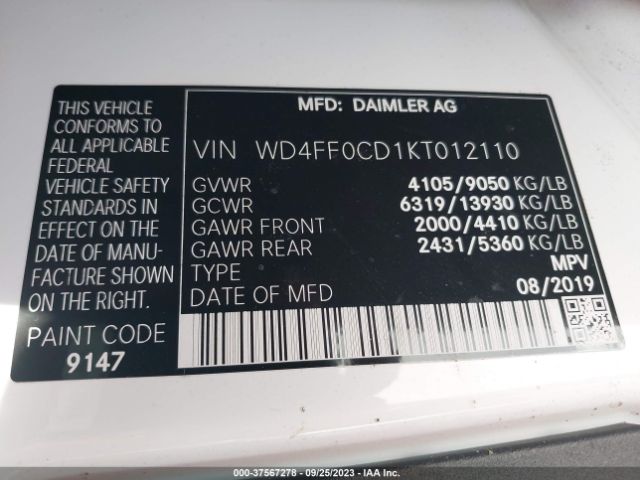 WD4FF0CD1KT012110 Mercedes-Benz SPRINTER VAN