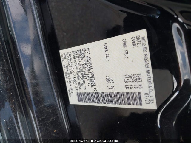 Nissan Altima 2.5 Sr 2020 1N4BL4CV5LC269716 Image 9