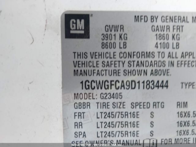 2013 CHEVROLET EXPRESS CARGO VAN 1GCWGFCA9D1183444 Photo 8