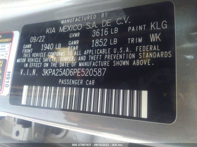 3KPA25AD6PE520587 KIA Rio 5-door S