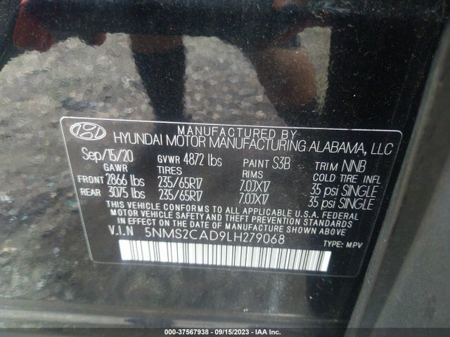 Hyundai Santa Fe Se 2020 5NMS2CAD9LH279068 Image 9
