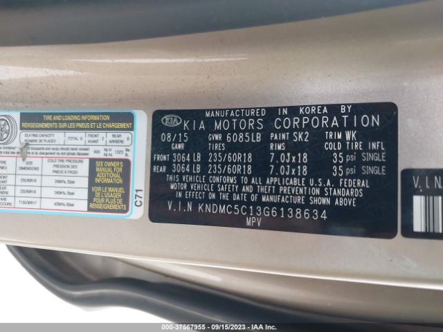 KNDMC5C13G6138634 KIA SEDONA EX