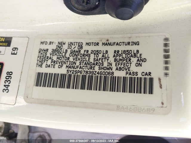 2009 PONTIAC VIBE W/1SA VIN: 5Y2SP67839Z460068