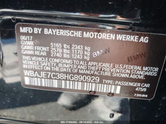 WBAJE7C38HG890929 BMW 5 Series 540i Xdrive