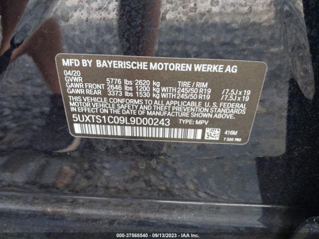 5UXTS1C09L9D00243 BMW X3 Xdrive30e