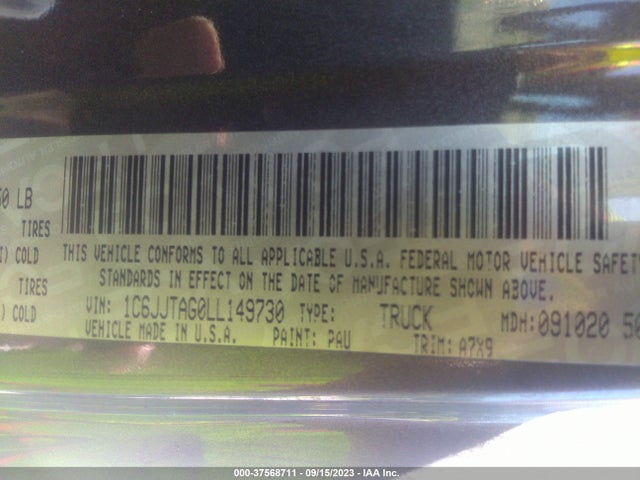 1C6JJTAG0LL149730 Jeep Gladiator Sport S