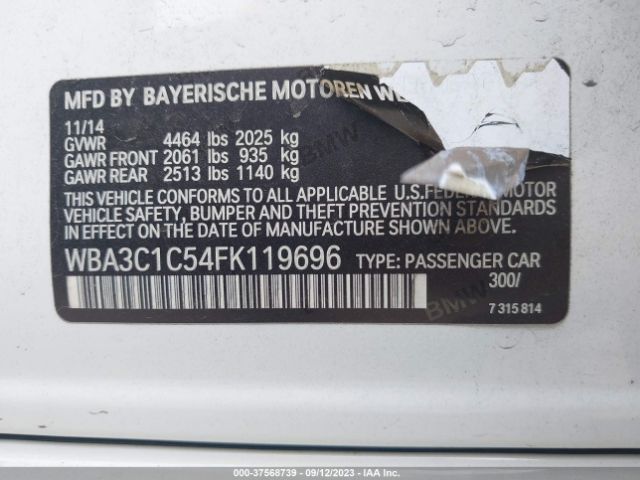 WBA3C1C54FK119696 BMW 3 Series 328i
