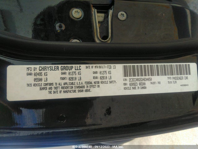 2013 CHRYSLER 300 VIN: 2C3CCARG5DH634050