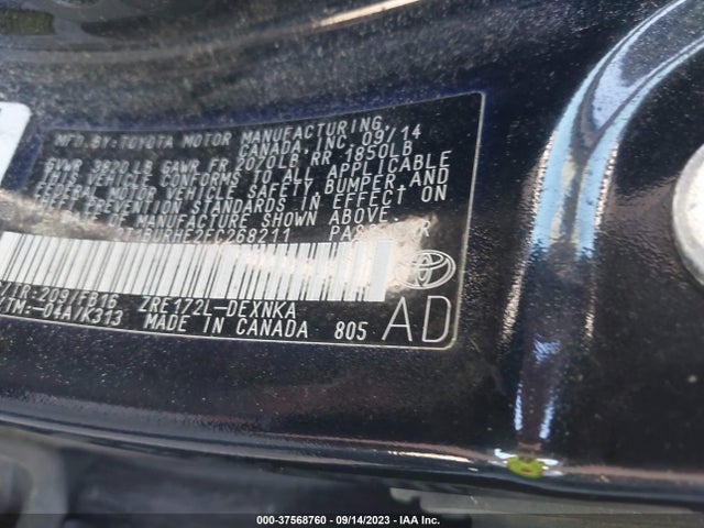 Toyota Corolla L/le/s/s Plus/le Plus 2015 2T1BURHE2FC268211 Image 9