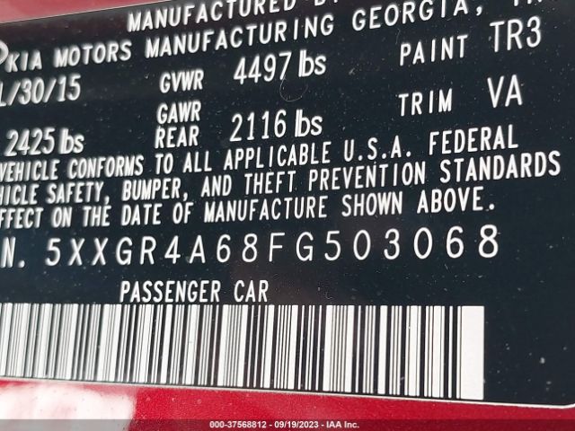 5XXGR4A68FG503068 KIA Optima Sx Turbo