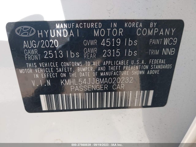 Hyundai Sonata Limited 2021 KMHL54JJ8MA020232 Image 9