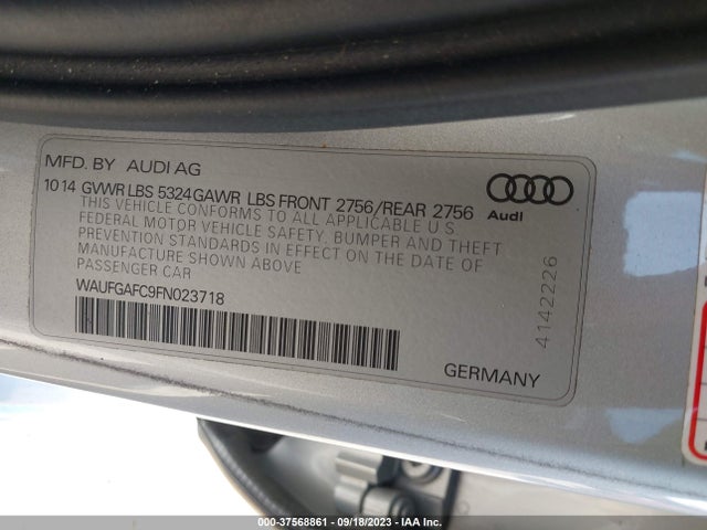 WAUFGAFC9FN023718 Audi A6 3.0t Premium Plus