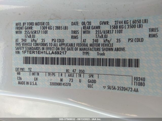 1FTER1EH1LLA69217 Ford Ranger Xl/xlt/lariat
