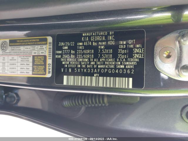 5XYK33AF0PG040362 KIA Sportage Ex
