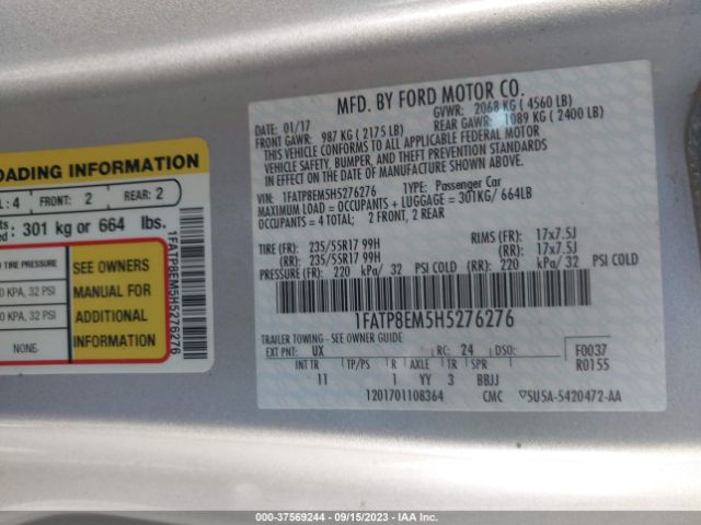 1FATP8EM5H5276276 Ford Mustang V6