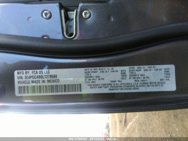 3C4PDCAB0LT278568 Dodge Journey Se Value