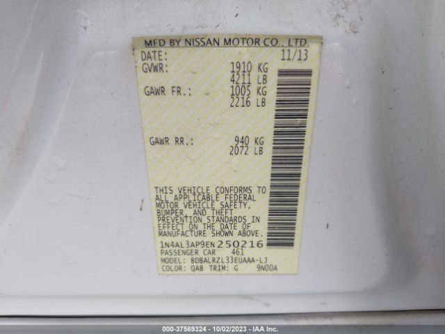 1N4AL3AP9EN250216 Nissan Altima 2.5 S
