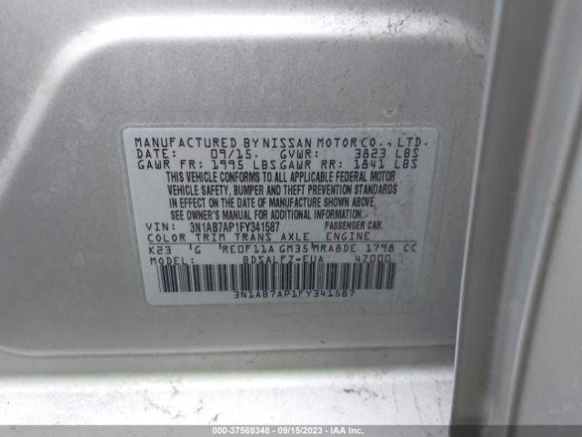 3N1AB7AP1FY341587 Nissan Sentra Fe+ S