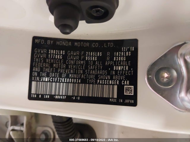 Honda Civic Ex-l 2019 JHMFC1F72KX009934 Image 9
