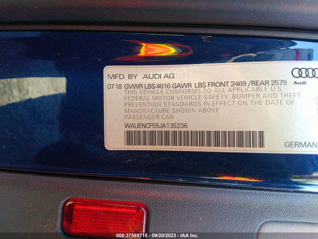 WAUENCF55JA135236 Audi A5 Sportback Premium Plus
