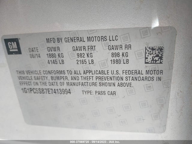 Chevrolet Cruze 1lt 2014 1G1PC5SB7E7413994 Image 9