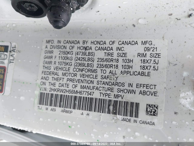 Honda CR-V EX 2021 2HKRW2H56MH677547 Image 9