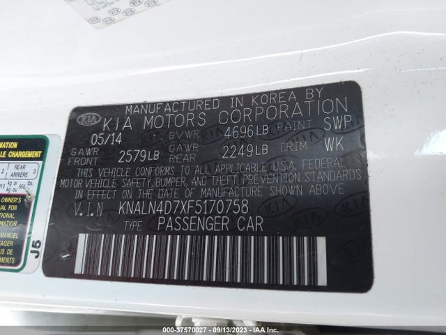 KIA Cadenza Premium 2015 KNALN4D7XF5170758 Image 9