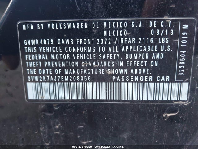 3VW2K7AJ7EM208056 Volkswagen Jetta Sedan S