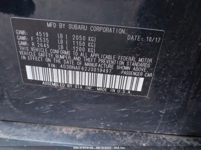 4S3BNAF62J3019497 Subaru Legacy Premium
