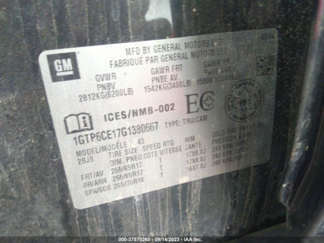 1GTP6CE17G1380667 GMC Canyon 4wd Sle