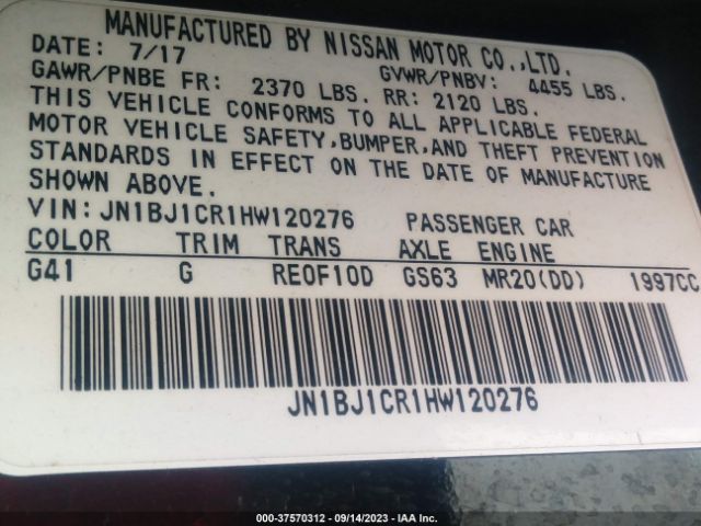 JN1BJ1CR1HW120276 Nissan Rogue Sport Sl