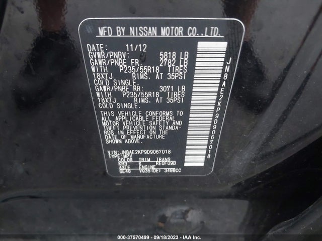 2013 NISSAN QUEST LE VIN: JN8AE2KP9D9067018