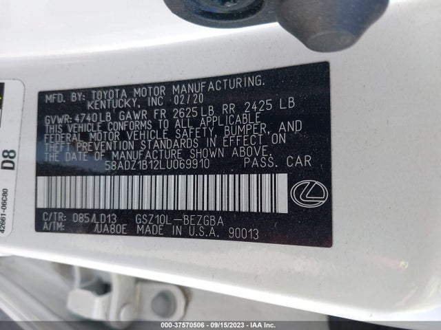 58ADZ1B12LU069910 Lexus Es Es 350