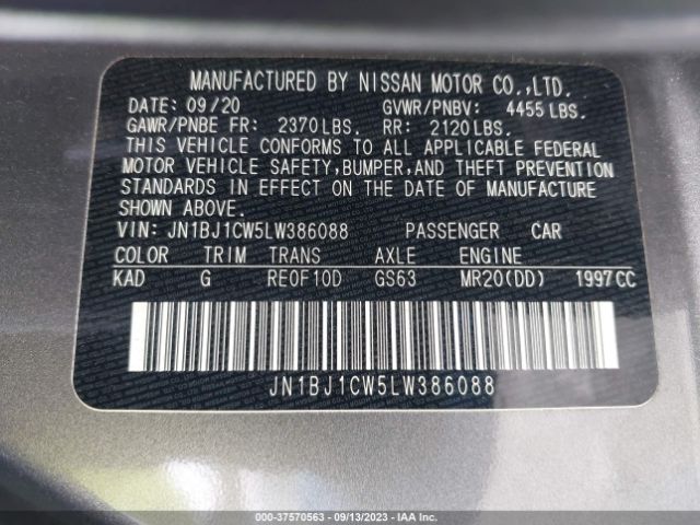 JN1BJ1CW5LW386088 Nissan Rogue Sport Sv