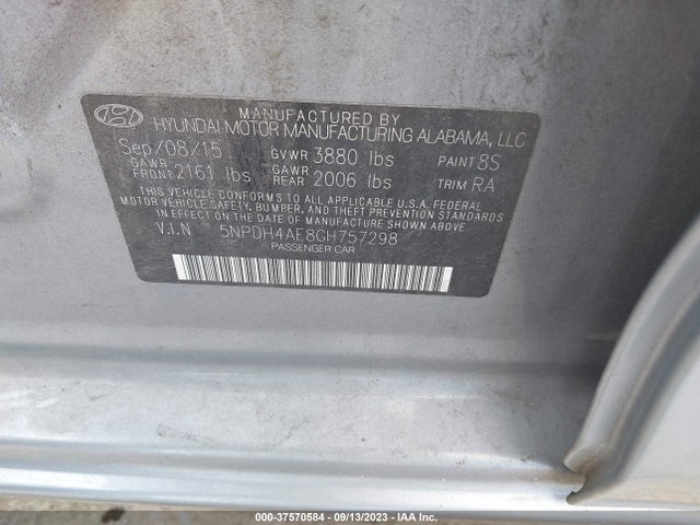 Hyundai ELANTRA SE 2016 5NPDH4AE8GH757298 Image 9