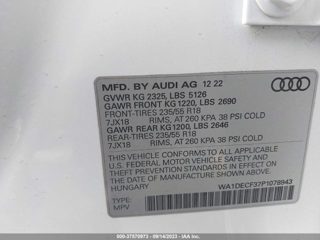 WA1DECF37P1078943 Audi Q3 S Line Premium
